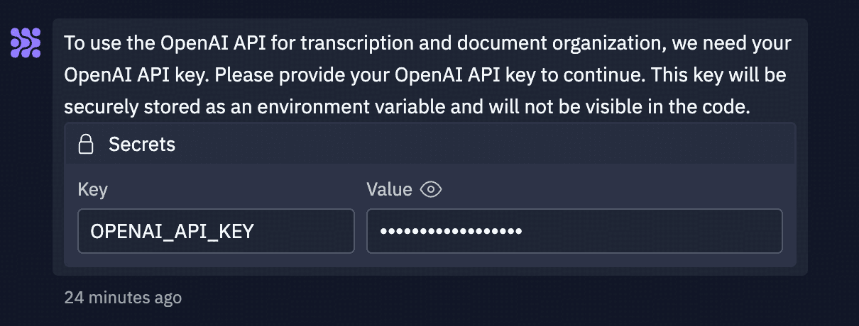 Replit Agent 请求 API Key